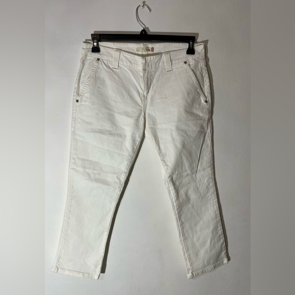 Levi's Women's Size 8, 545 low skinny Jeans White Denim Stretch Cotton